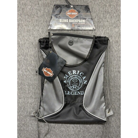 Harley-Davidson Motorcycles American Legend Black Sling Backpack 99667-BLK/BLK - Picture 1 of 5